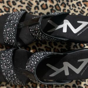 Nina Black Rhinestone Sandals